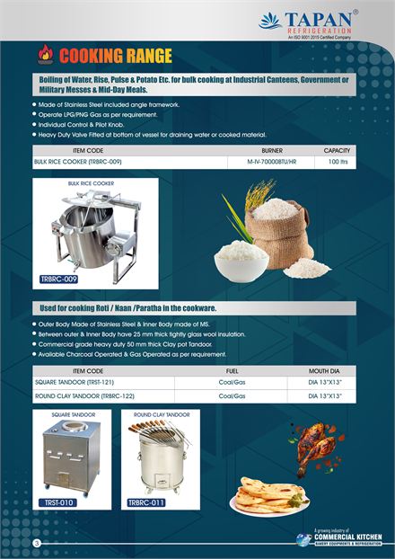 Cooking Range catalogue page