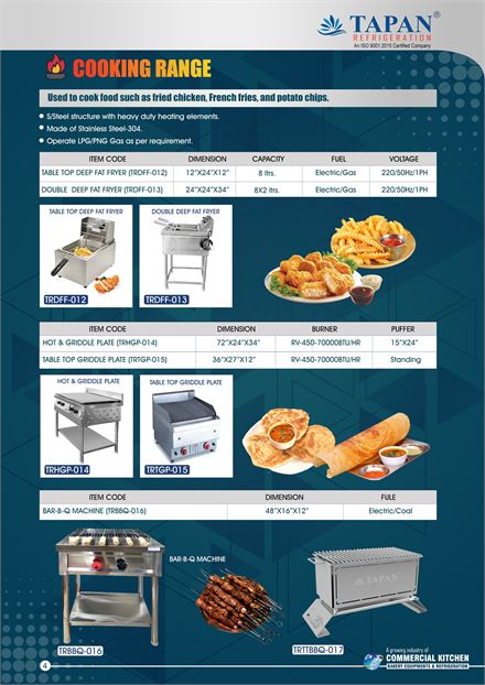 Cooking Range catalogue page