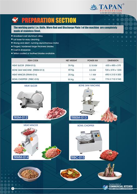 Preparation Section catalogue page