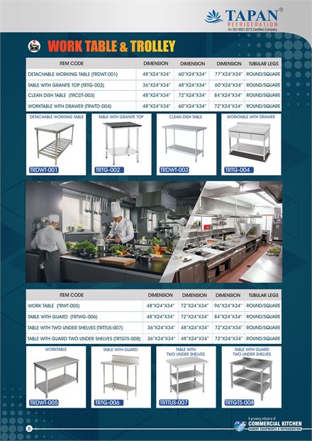 Work Table & Trolley catalogue page