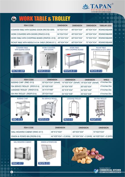 Work Table & Trolley catalogue page