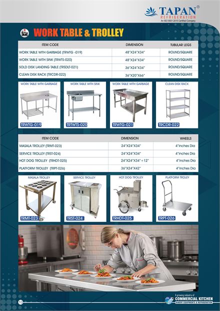 Work Table & Trolley catalogue page