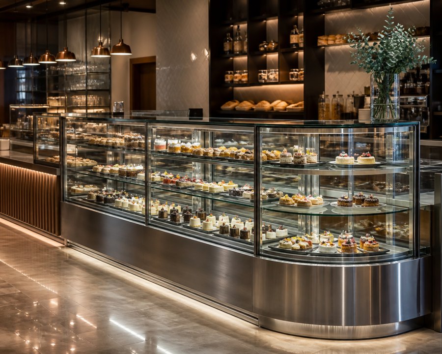 Front of house display counters in a food shop