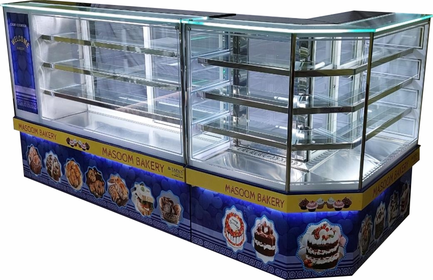 Straight Glass L-Type Display Counter